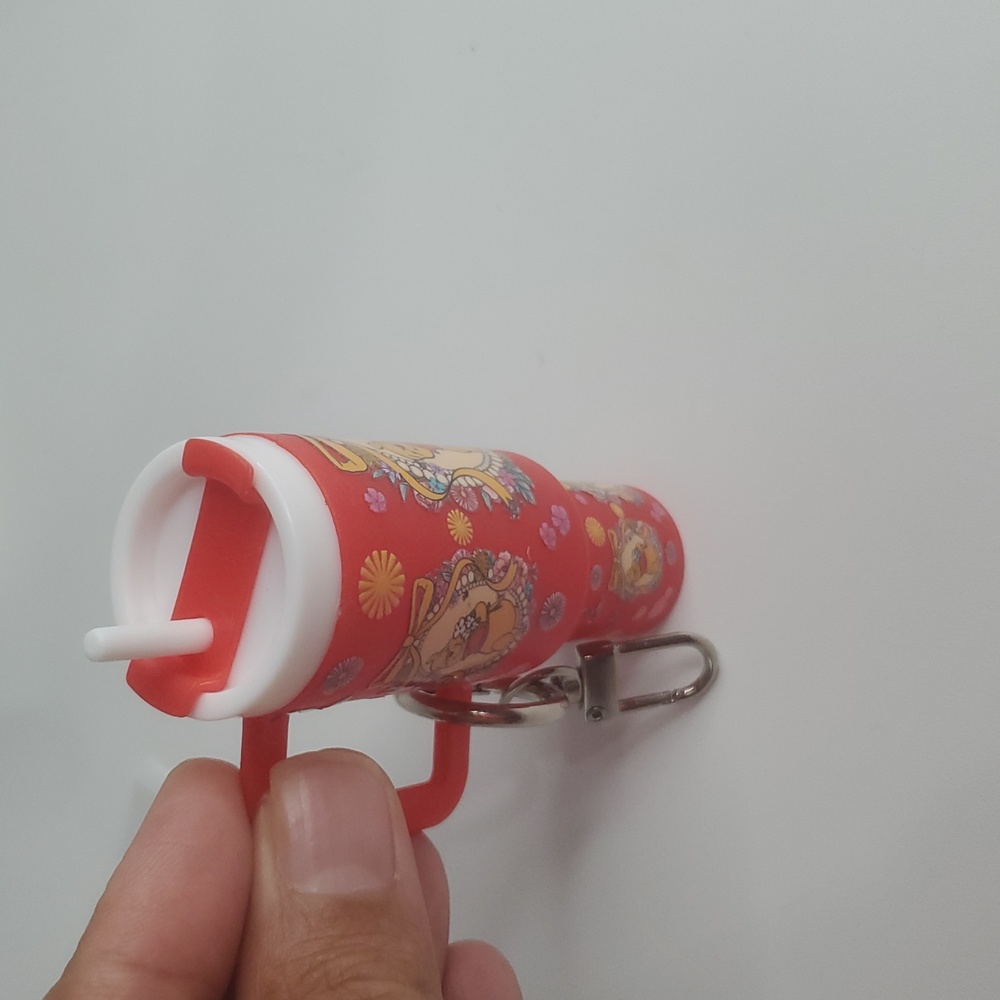 Orange Stanley cups key chain